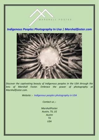 Indigenous Peoples Photography In Usa  Marshallfoster.com