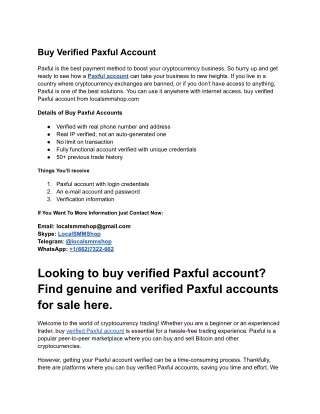 How to Safely Buy Verified Paxful Account Online