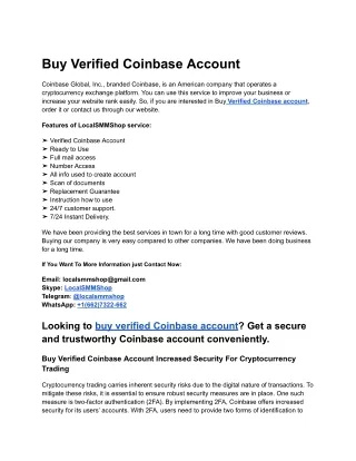 How to Safely Buy Verified Coinbase Account Online