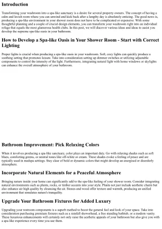 How to Develop a Spa-like Oasis in Your Washroom