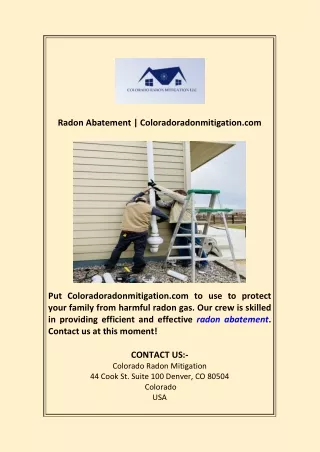 Radon Abatement  Coloradoradonmitigation com