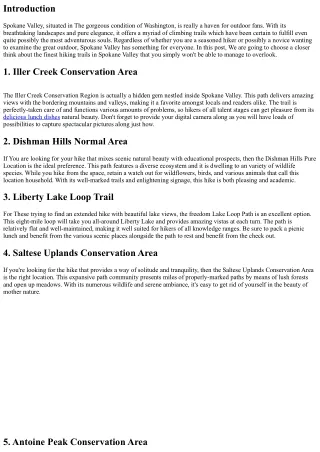 The top Hiking Trails in Spokane Valley You cannot Skip