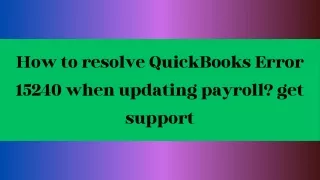 How to Resolve QuickBooks Error 15240 When Updating Payroll