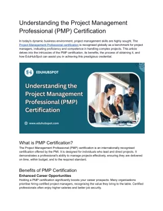 Understanding the Project Management Professional (PMP) Certification