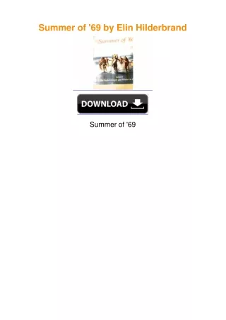 Summer of '69 by Elin Hilderbrand
