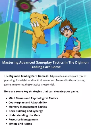 Mastering Advanced Gameplay Tactics In The Digimon Trading Card Game