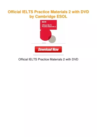 Official IELTS Practice Materials 2 with DVD by Cambridge ESOL