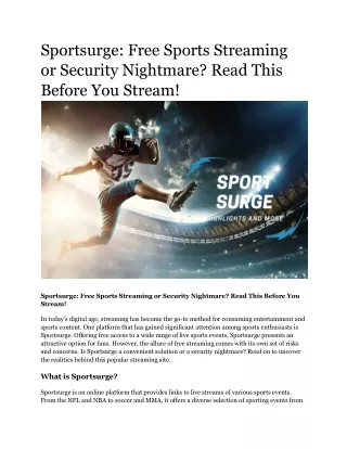 Sportsurge_ Free Sports Streaming or Security Nightmare