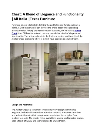 Chest - A Blend of Elegance and Functionality - Alf Italia - Texas Furniture