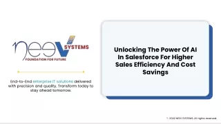 Unlocking The Power Of AI In Salesforce For Higher Sales Efficiency And Cost Savings - Neev