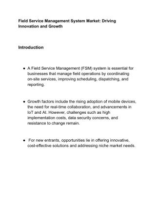 Field Service Management System Market: Strategies for Success in 2024