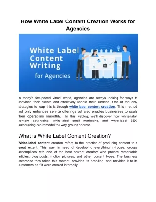 How White Label Content Creation Works for Agencies