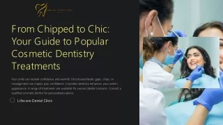 Your Guide to Popular Cosmetic Dentistry Treatments | Lifecare Dental Clinic