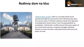 rodinny dom na kluc