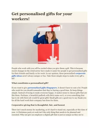 Get personalised gifts for your workers