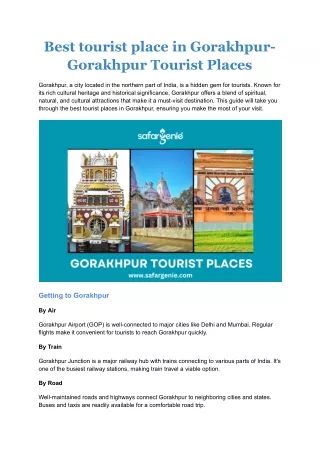 Best tourist place in Gorakhpur