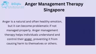 Get the Best Anger Management Therapy in Singapore