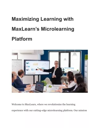 Maximizing Learning with MaxLearn’s Microlearning Platform