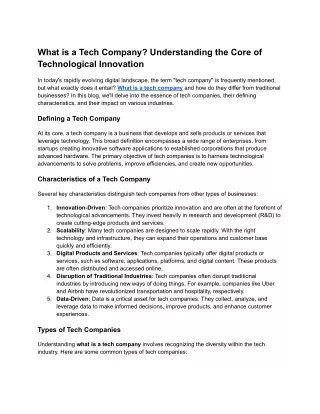 What is a Tech Company