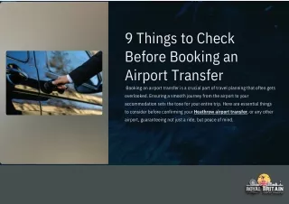 Heathrow Airport Transfer | 9 Things to Check Before Booking