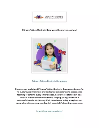 Primary Tuition Centre in Serangoon | Learniverse.edu.sg