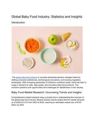 Global Baby Food Industry: Statistics and Insights