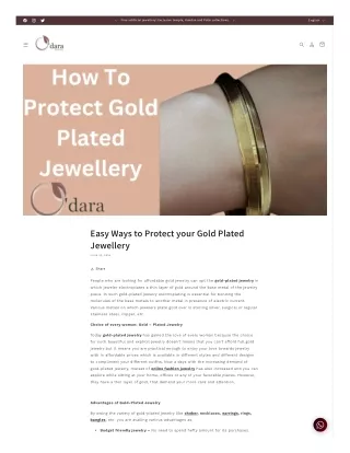 Easy Ways to Protect your Gold Plated Jewellery