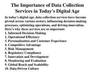 The Importance of Data Collection Services in Today's Digital Age