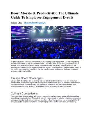 Boost Morale & Productivity The Ultimate Guide To Employee Engagement Events