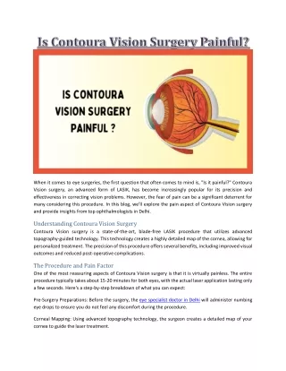 Is Contoura Vision Surgery Painful