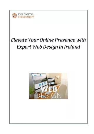 Elevate Your Online Presence with Expert Web Design in Ireland