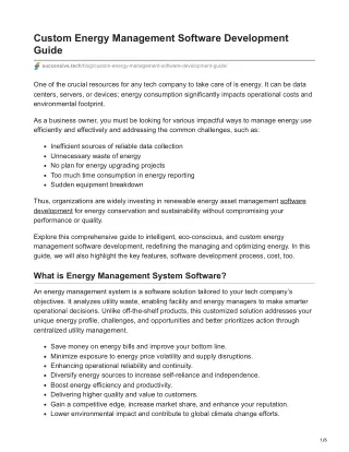 Custom Energy Management Software Development Guide