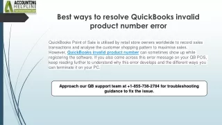 Most effective solutions for QuickBooks Invalid Product Number Issue