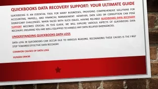 QuickBooks Data Recovery Support: Ensuring Business Continuity