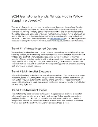 2024 Gemstone Trends_ What's Hot in Yellow Sapphire Jewelry