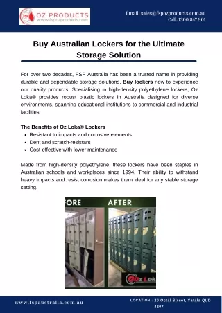 Buy Australian Lockers for the Ultimate Storage Solution