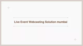 Live Event Webcasting Solution mumbai