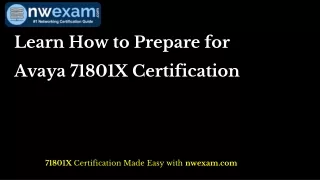 Learn How to Prepare for Avaya 71801X Certification