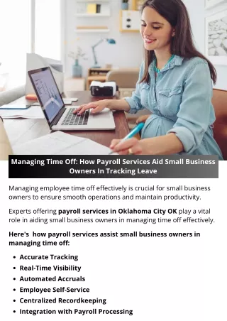 Managing Time Off: How Payroll Services Aid Small Business Owners In Tracking