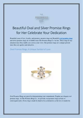 Beautiful Oval and Silver Promise Rings for Her Celebrate Your Dedication