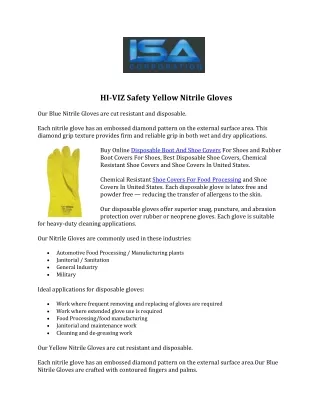 Yellow Disposable Gloves | Isacorporation.net