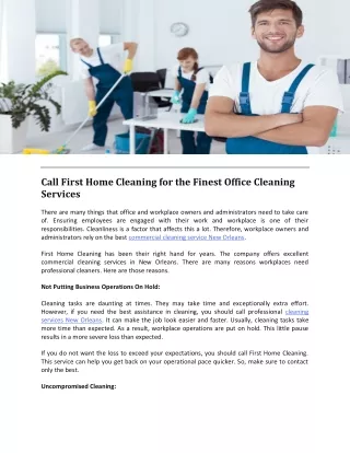 Call First Home Cleaning for the Finest Office Cleaning Services (1)