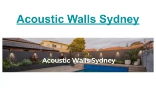 Acoustic Walls Sydney