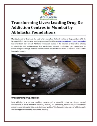 Path to Recovery: Leading Drug De-Addiction Centres in Mumbai