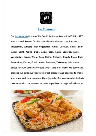 Get Upto $7 Offer at Le Monsoon - Order Now!!