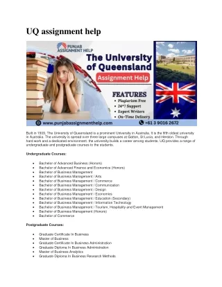 UQ assignment help