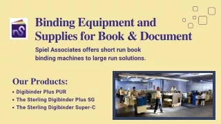 Book Binding Equipment and Supplies for Book & Documents