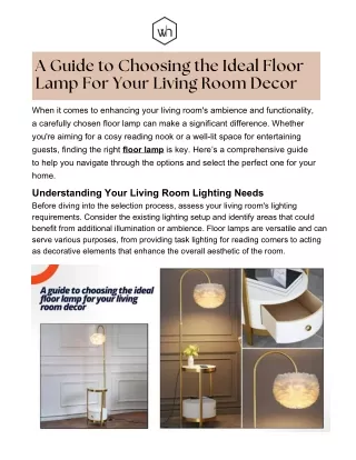 A Guide to Choosing the Ideal Floor Lamp For Your Living Room Decor (1)