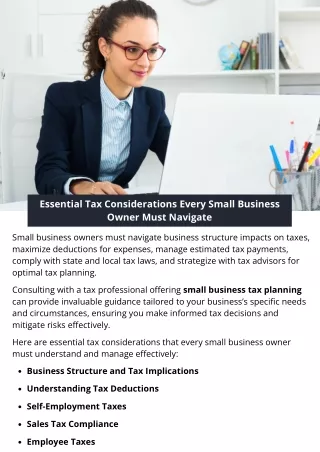 Essential Tax Considerations Every Small Business Owner Must Navigate