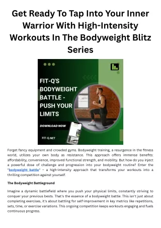 Get Ready To Tap Into Your Inner Warrior With High-Untensity Workouts In The Bodyweight Blitz Series